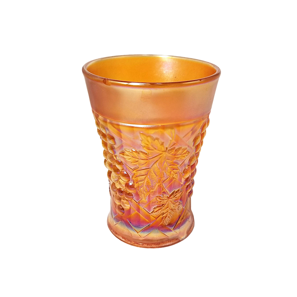 Antique Northwood Grape Arbor  Marigold Carnival Glass Tumbler