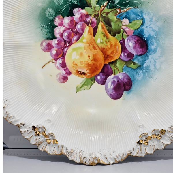 Antique Royal Rudolstadt outlets Prussia Gold Edge Plum Fruit Cake Plate