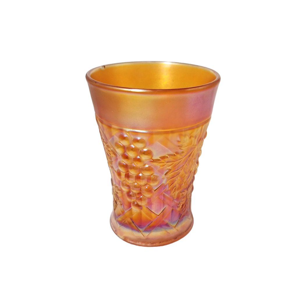 Antique Northwood Grape Arbor  Marigold Carnival Glass Tumbler
