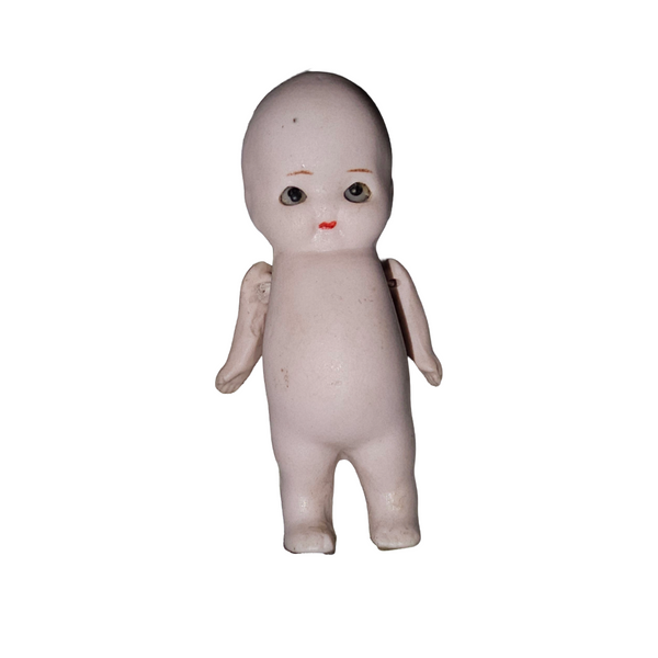 ビスクキューピー All Bisque German Kewpie Baby Dollhouse Doll Glass Eyes Jointed