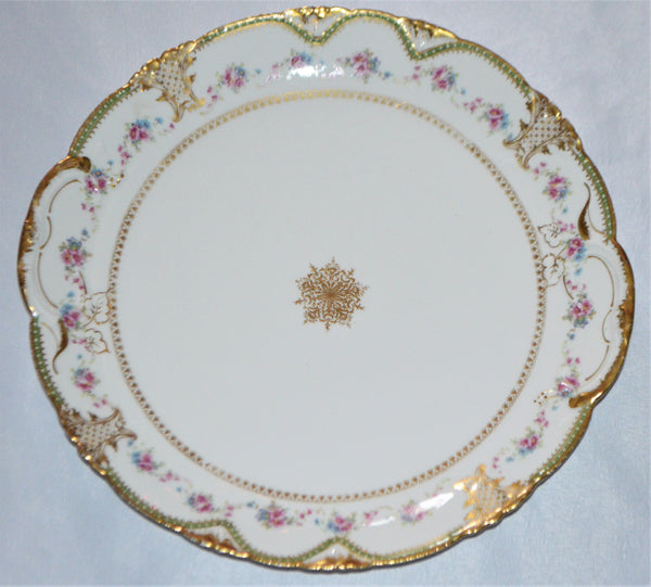 Five (5) Theodore Haviland Dainty Pink Flower and Green Leaf Mixed Matched Design Luncheon Plate 8 3/4