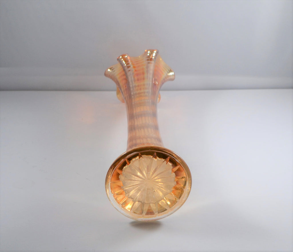 Imperial Carnival Glass Marigold Ripple Swung Vase