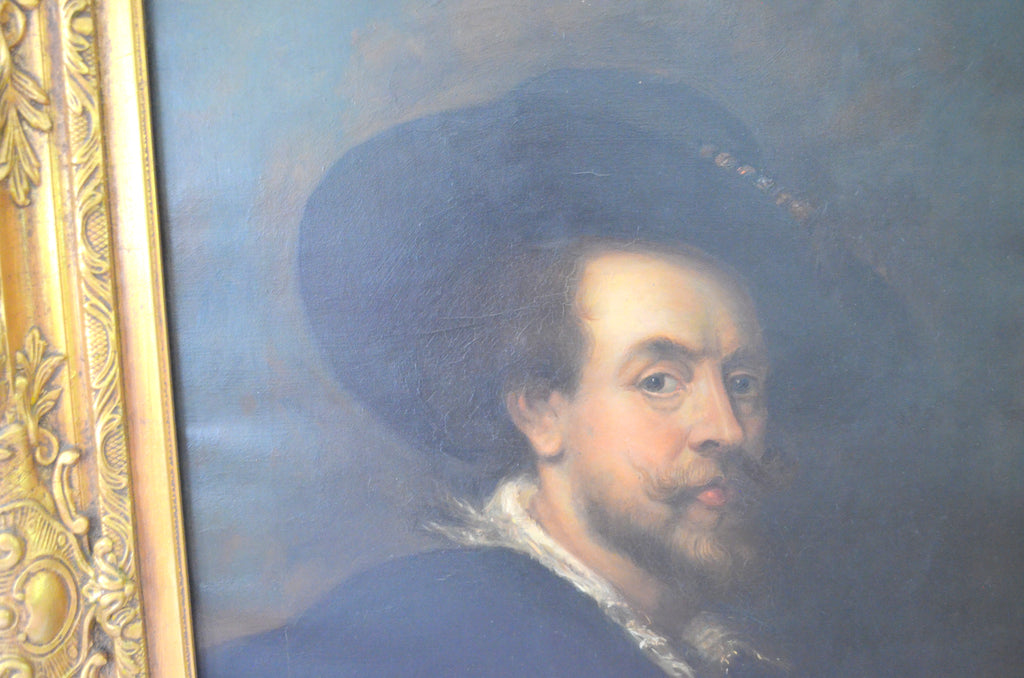 Self Portrait with a Hat Peter Paul Rubens After Rubens Oil Painting on Canvas UFFIZI Wax Seal