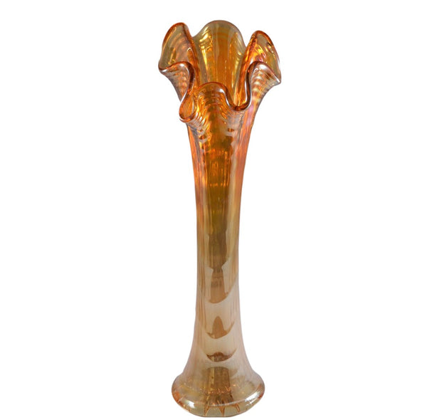 Imperial Carnival Glass Marigold Ripple Swung Funeral Vase