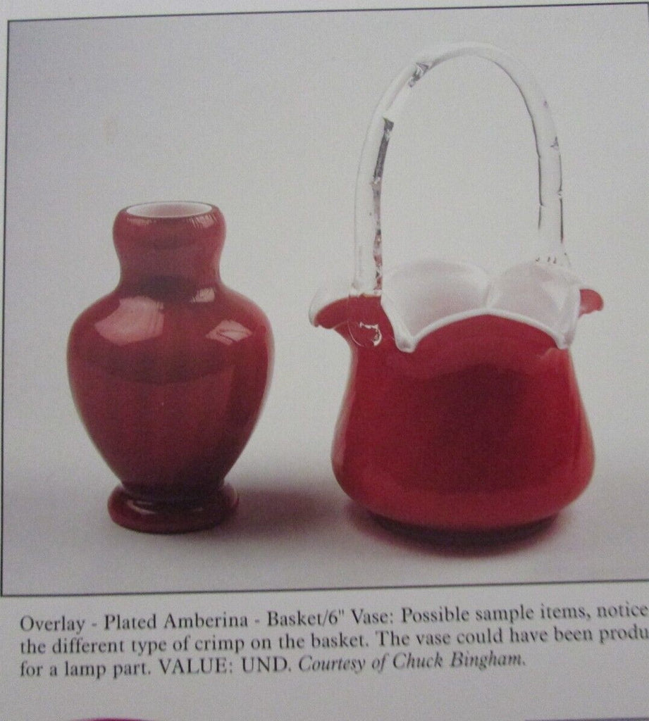 Fenton Plated Amberina Rib Optic Cased Glass Basket Sample Piece HTF Documented