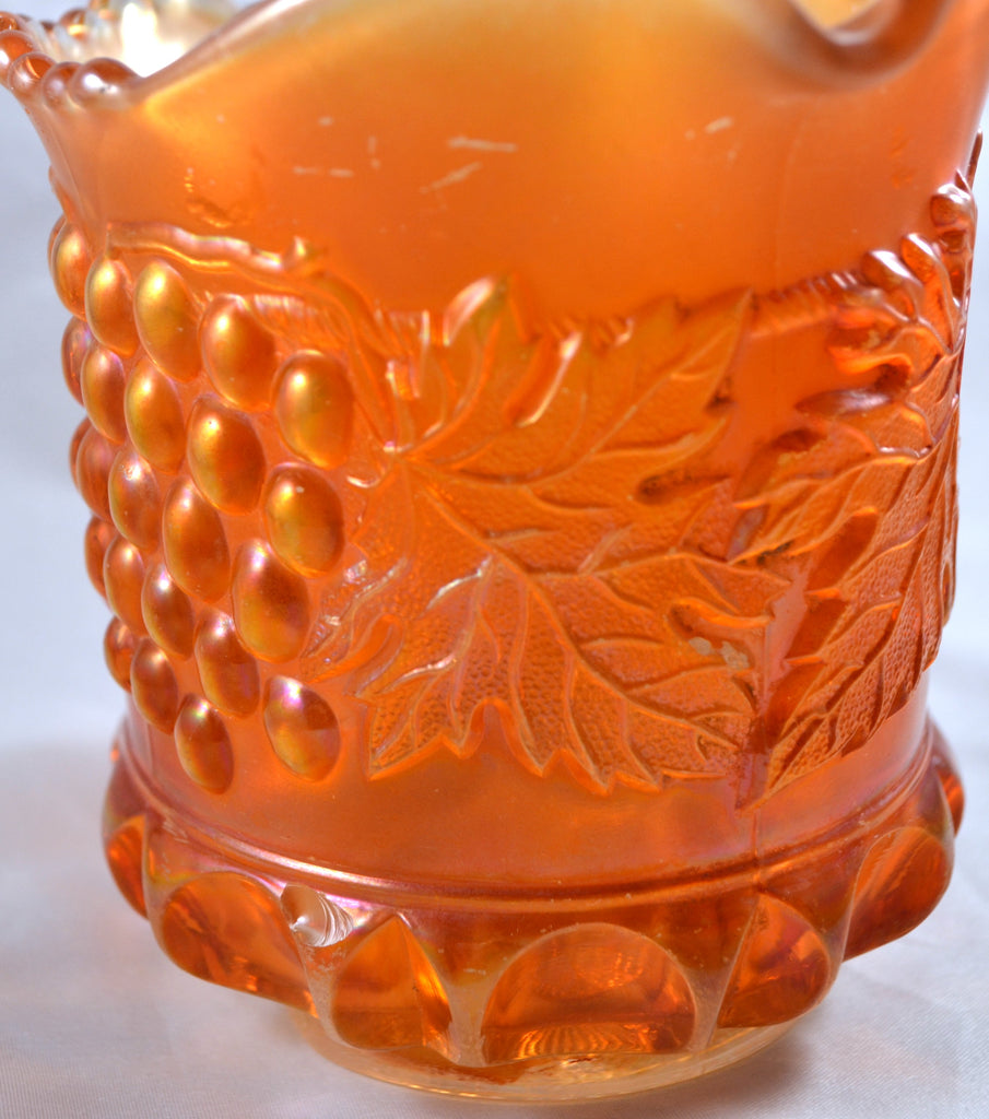 Northwood Carnival Glass Marigold Grape & Cable Creamer Pitcher