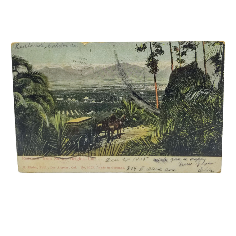 redlands 1905 image with horse drawn carriage