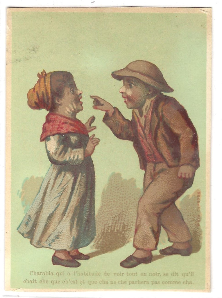 French Advertising Trade Card The Little Charcoal Burner and the Pretty  Charbonnière Pearsons Paper Hanging Co MA