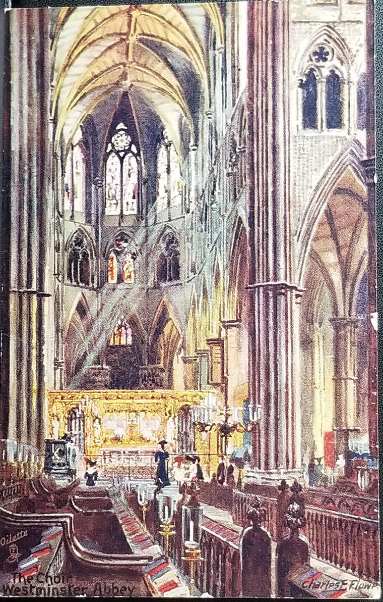Art Postcard Raphael Tuck Oilette Card Westminster Abbey Choir Artist  Charles Edwin Flower