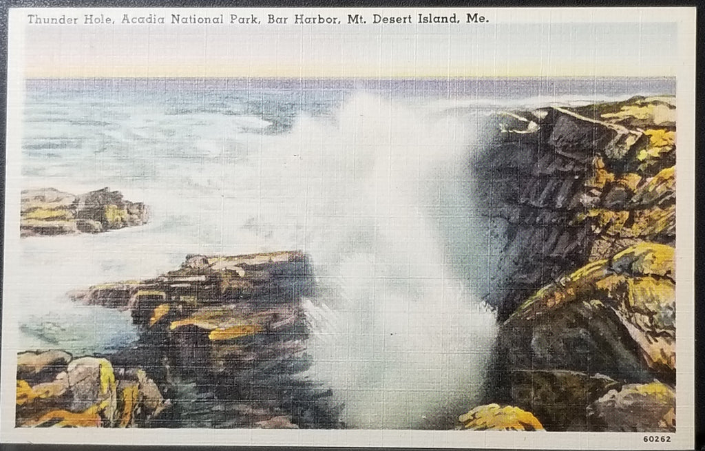 ME Postcard Places in USA Thunder Hole Summit Bar Harbor Acadia National Park Mt. Desert Island Maine