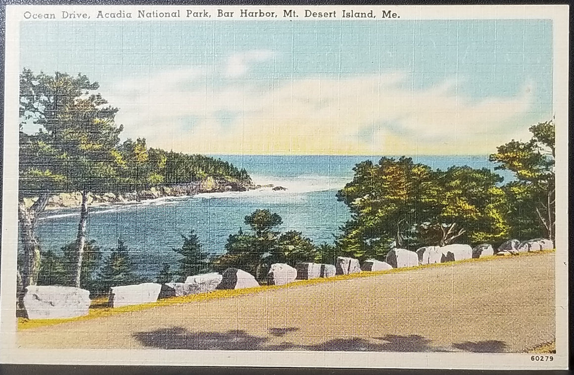 ME Postcard Places in USA Ocean Drive Bar Harbor Acadia National Park Mt. Desert Island Maine