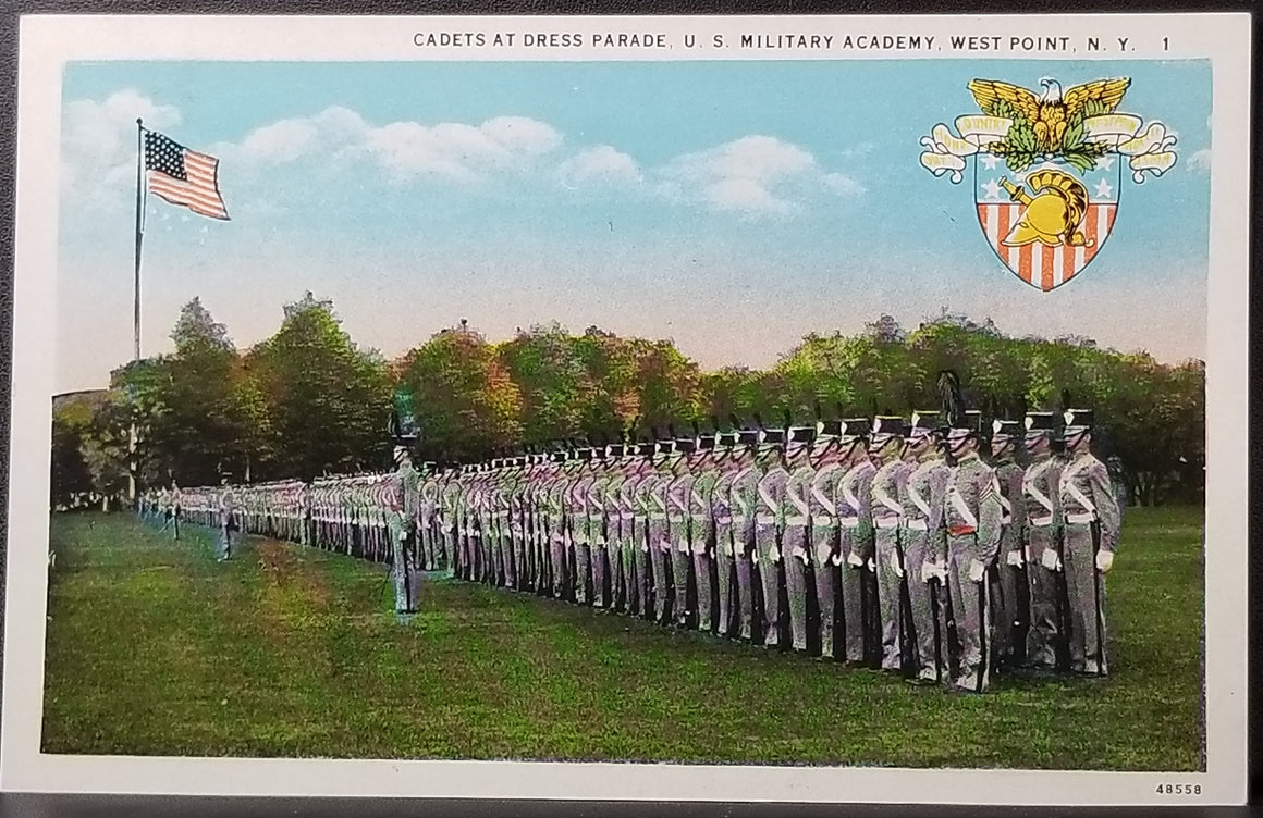 NY Scenic Postcard Cadets Dress Parade U.S. Military Academy West Point New York