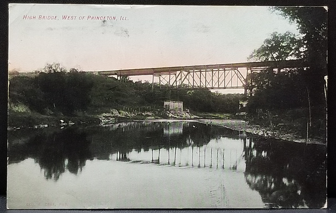 High Bridge West of Princeton Illinois 1910 RPPC Style Postcard
