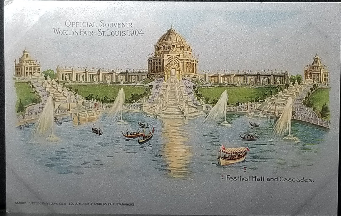 Exposition Postcard 1904 World Fair St Louis Festival Hall & Cascades Early Undivided