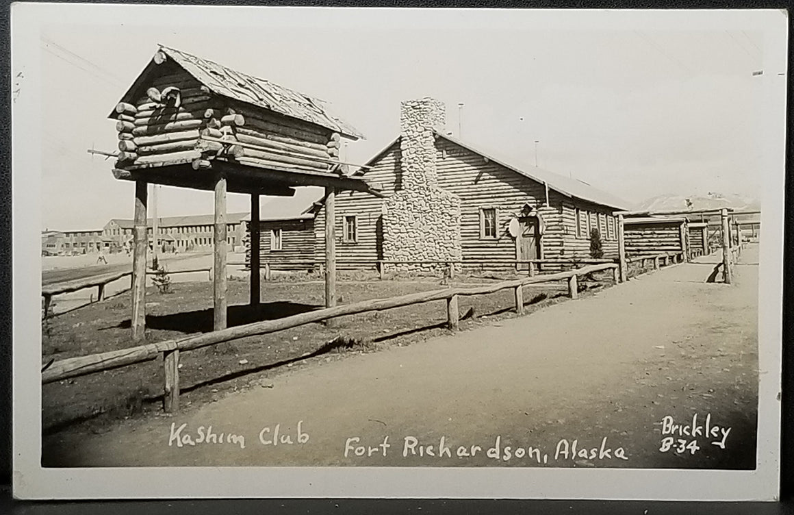 Kashim Club Fort Richardson Alaska RPPC Real Photo Postcard 1942 WWII Elmendorf Field AL US Air Force