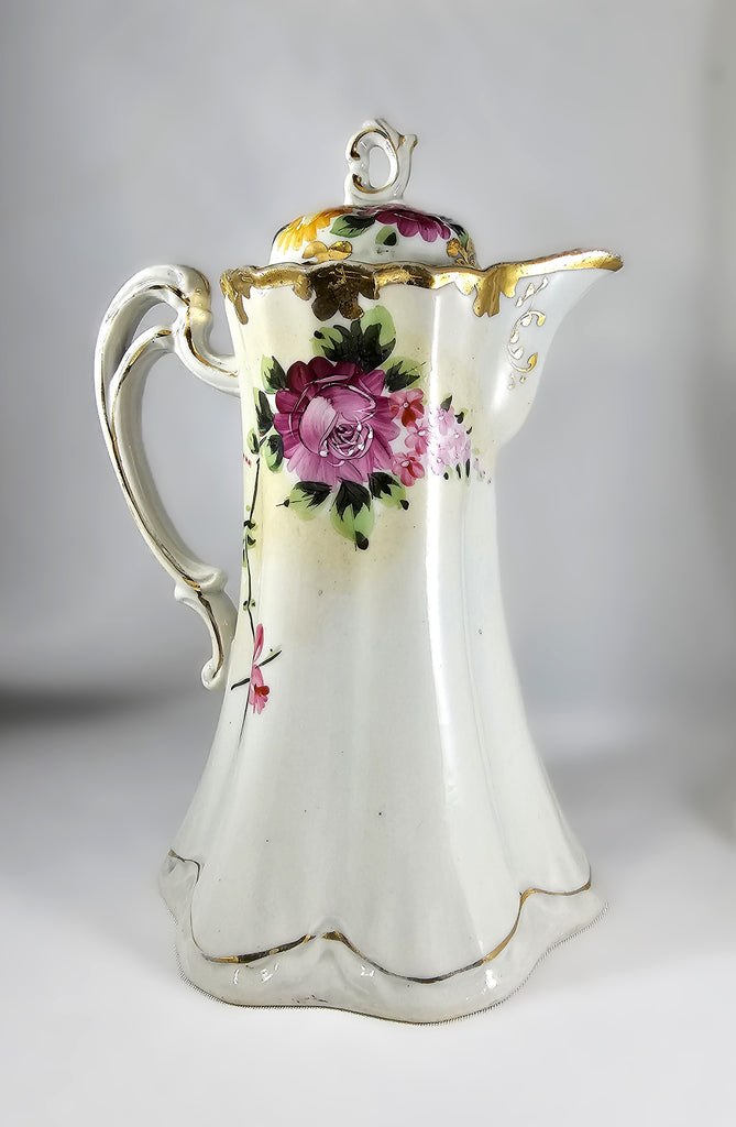 Nippon Moriage Decorated Floral Chocolate Pot