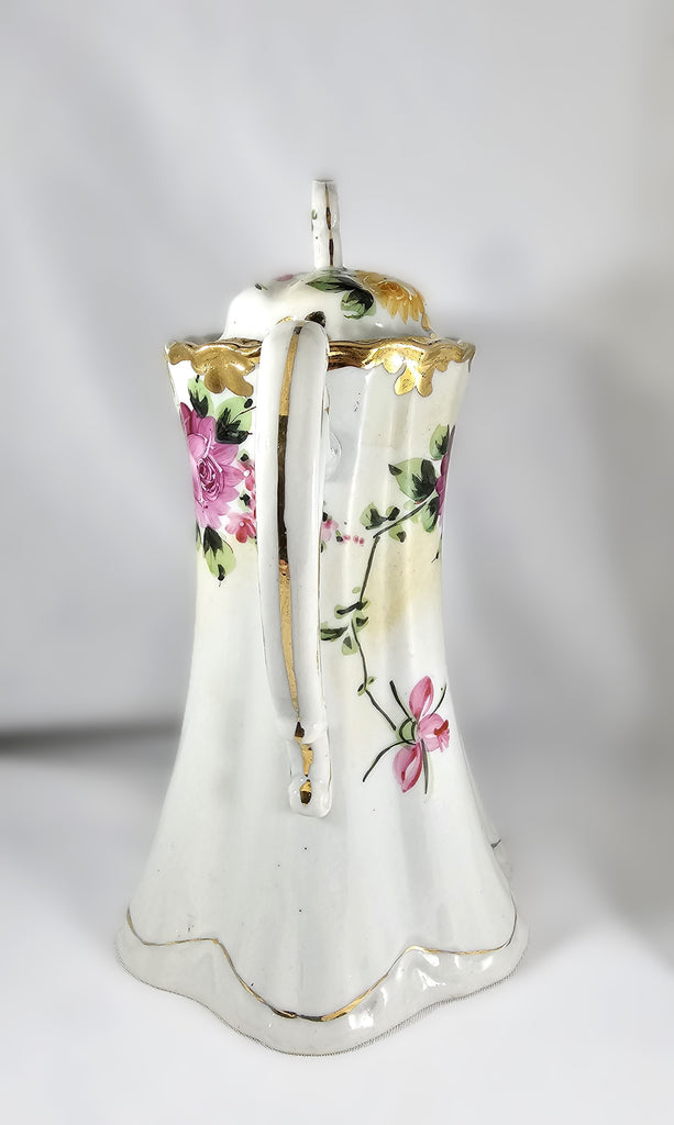 Nippon Moriage Decorated Floral Chocolate Pot