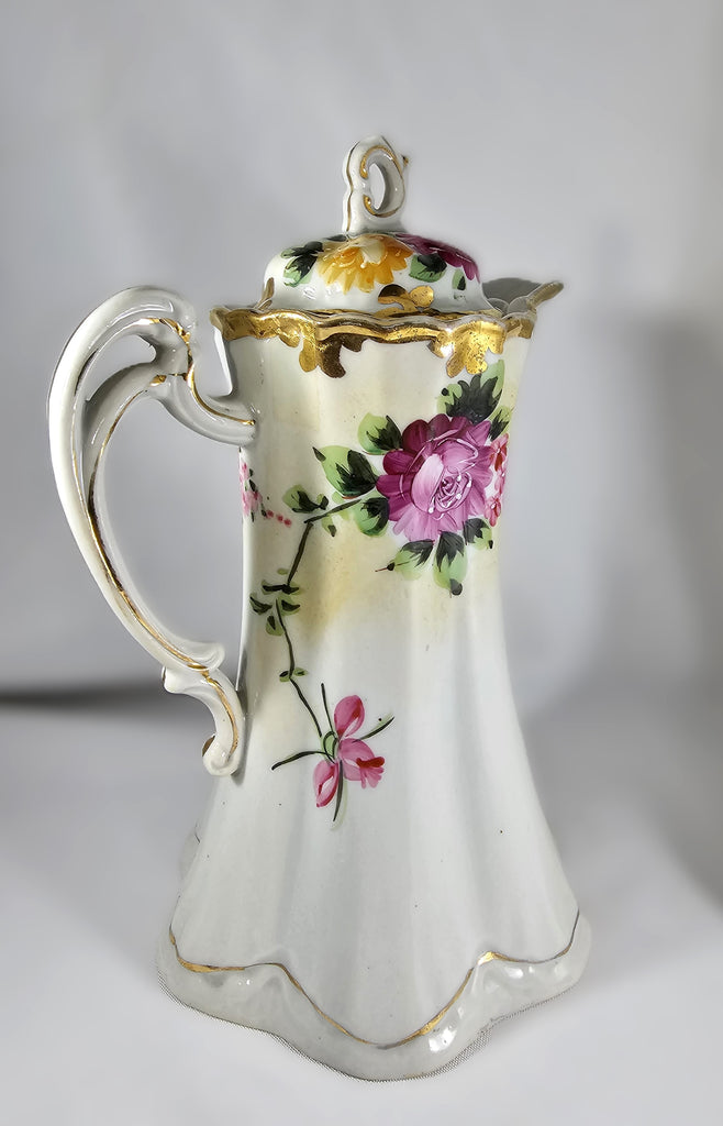 Nippon Moriage Decorated Floral Chocolate Pot