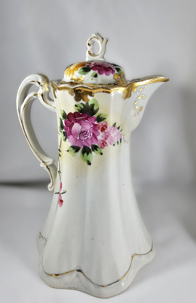 Nippon Moriage Decorated Floral Chocolate Pot