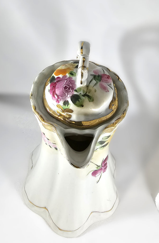 Nippon Moriage Decorated Floral Chocolate Pot