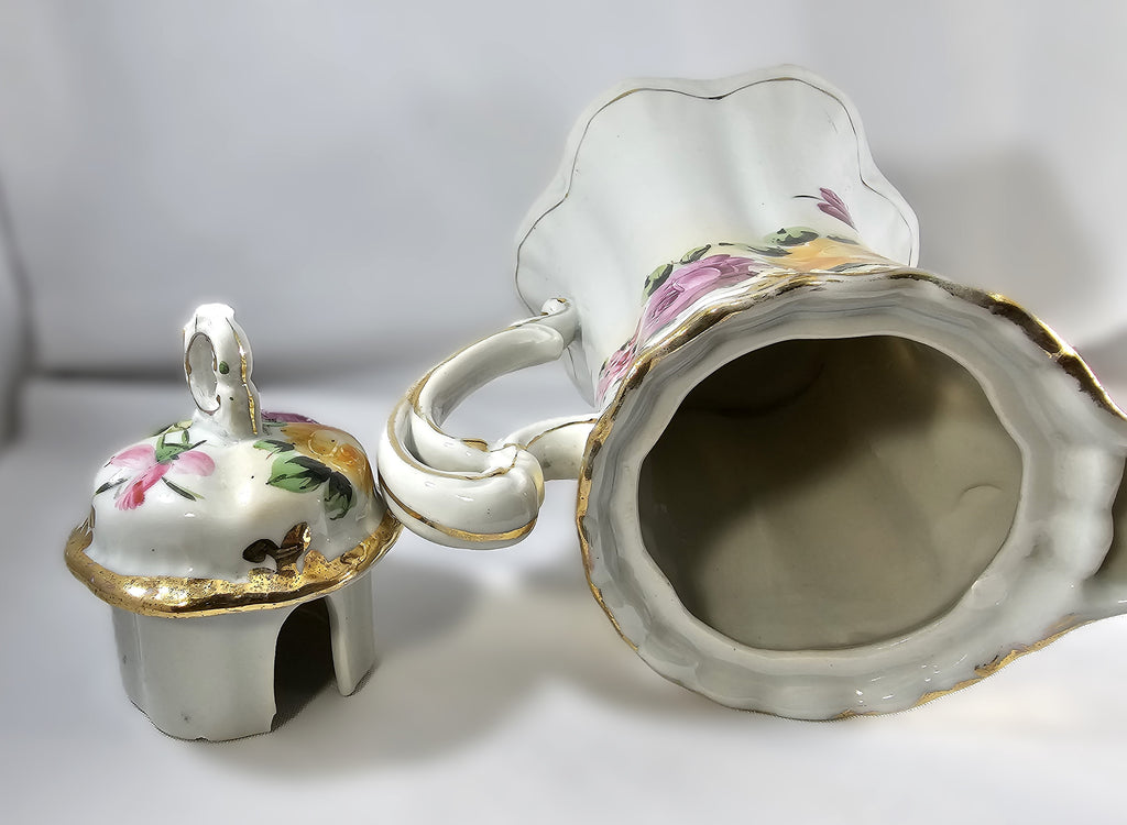 Nippon Moriage Decorated Floral Chocolate Pot