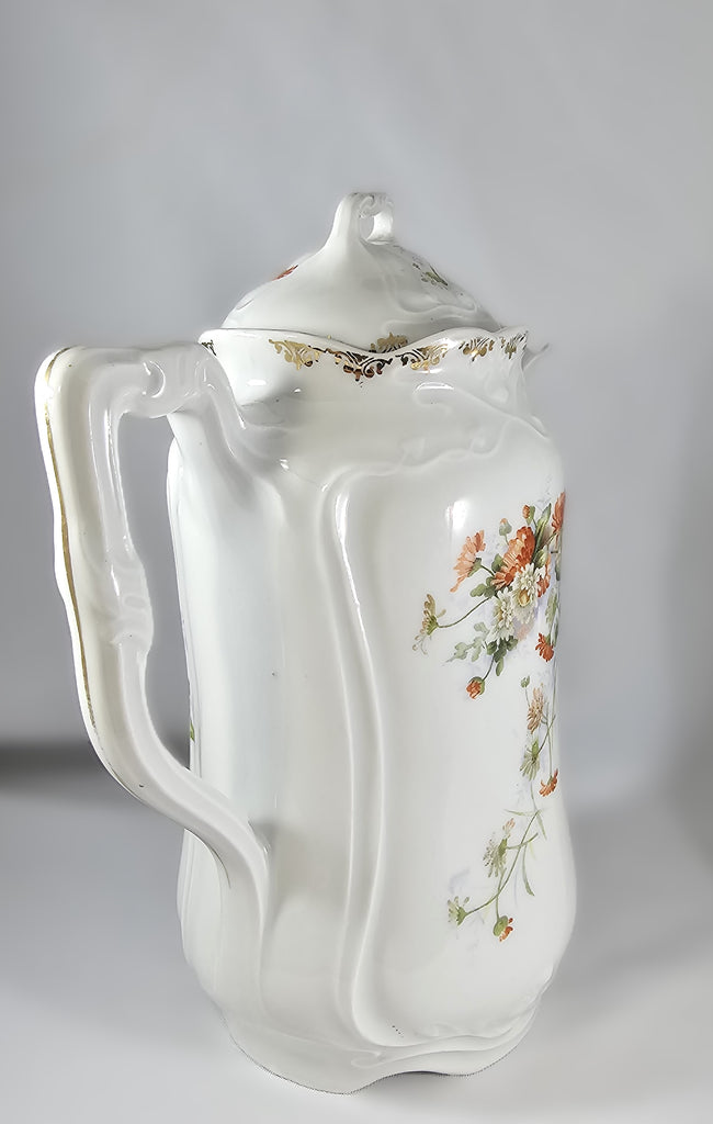 KPM Krister Waldenburg Porcelain Chocolate Pot Hand Painted Flowers