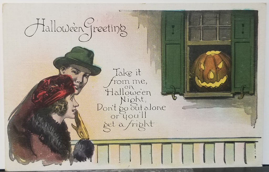 Halloween Postcard Series 363 Couple Frightened By JOL