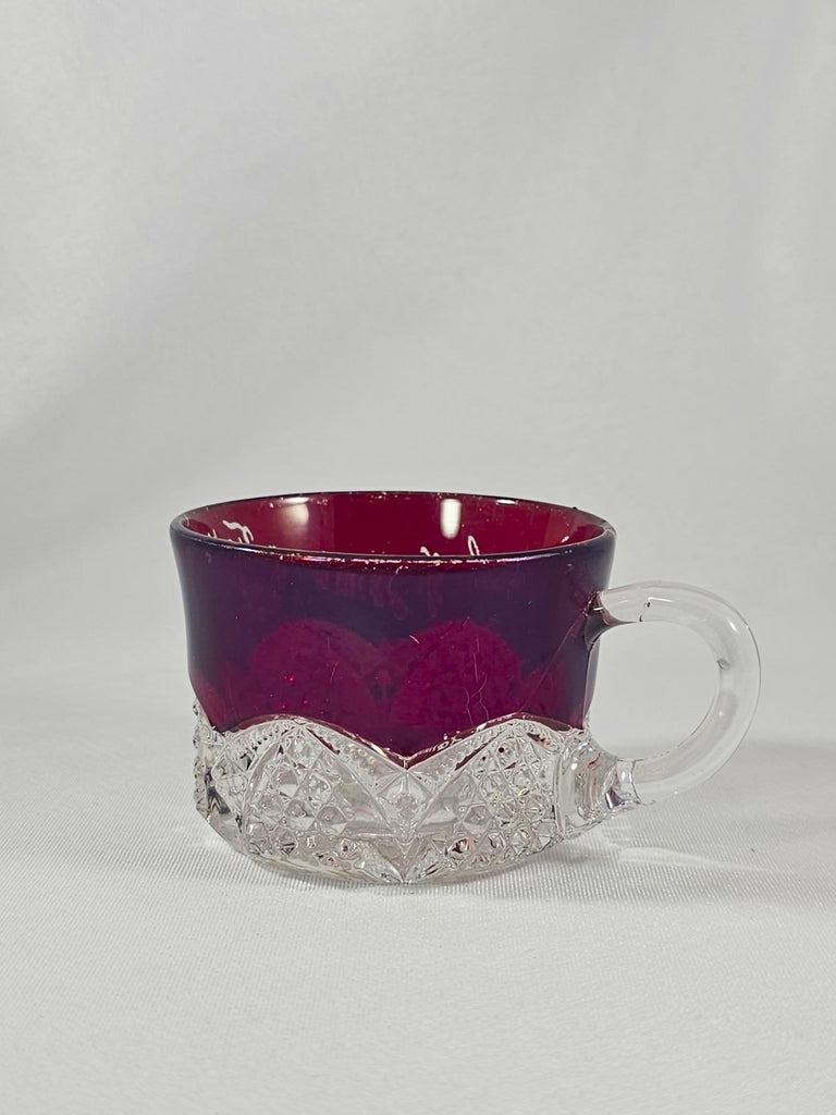 EAPG Duncan Sons Button Arches Ruby Stained Glass Punch Cup Mug Souvenir of Sandwich 1902 Fair