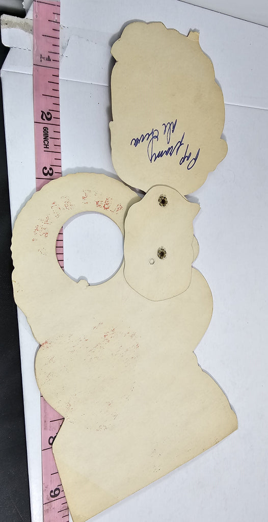 Vintage Valentine Card Mechanical Die Cut Navy Boy Holding Life Saver Preserver