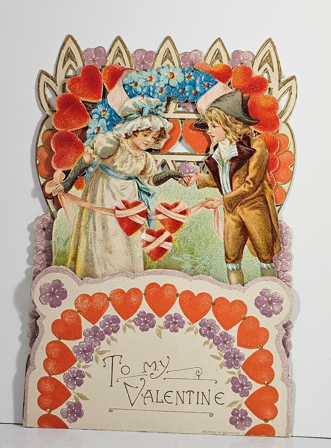 Vintage Valentine's Day Card with Die Cut Fold-Out Burglar and