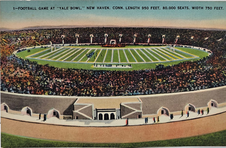 Early Stadium Postcard Yale Bowl New Haven Connecticut RPPC Style Card 1914