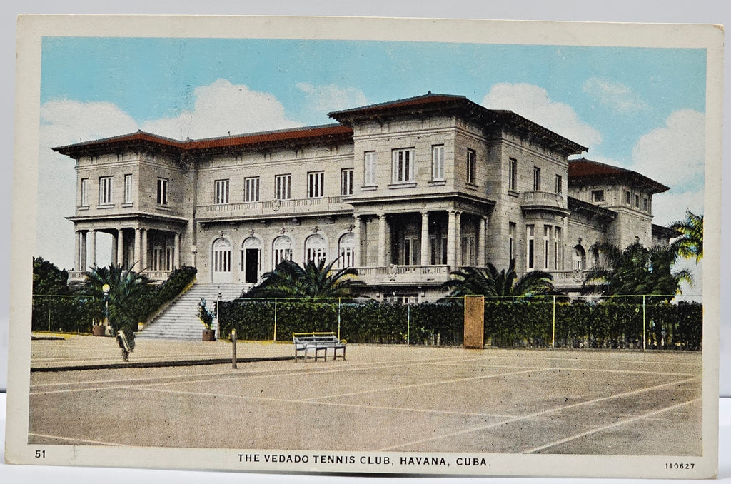 Scenic Postcard The Vedado Tennis Club Havana 1920s Scene Teich Pub Chicago USA