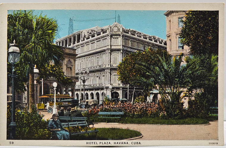 Hotel Plaza Havana Cuba 1920s Postcard Unused Teich Pub Chicago