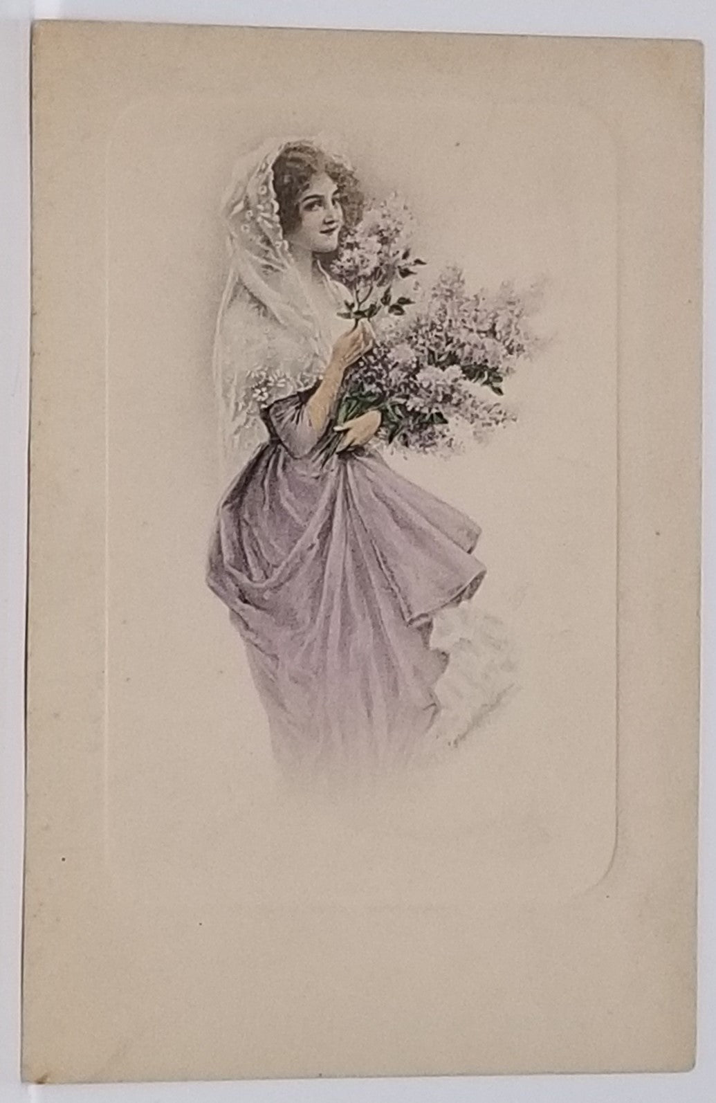 M.M. Vienne French Postcard M. Munk Series 276 Woman in Purple Dress H M.M. Vienne French Postcard M. Munk Series 276 Woman in Purple Dress H