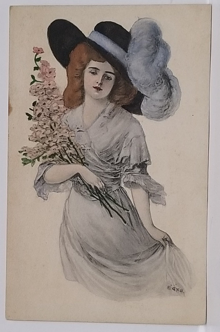 Woman in Large Hat Art Nouveau Lady Gartner Bender Publishing