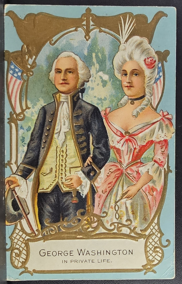 Patriotic Postcard George and Martha Washington Birthday Series Gold Embossed