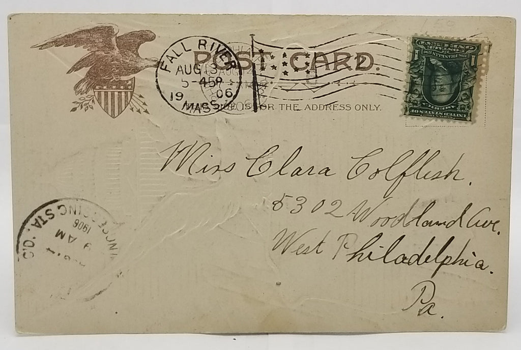 Patriotic Postcard Eagle with American Flag Capital Building Koehler 1902