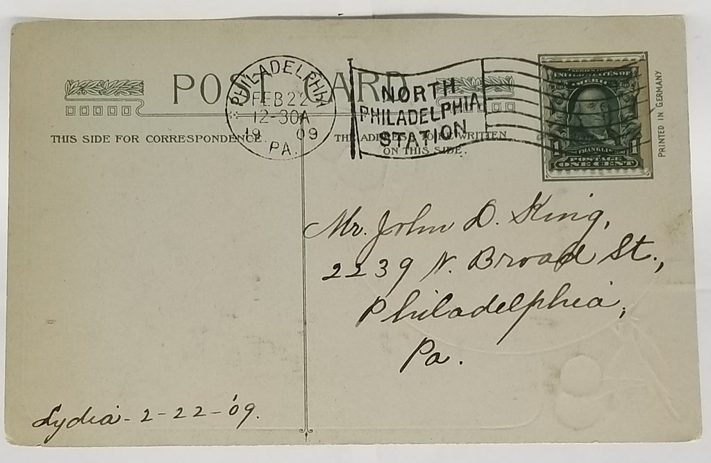 Patriotic Postcard President George Washington Gold Embossed Mount Vernon Winsch Pub.