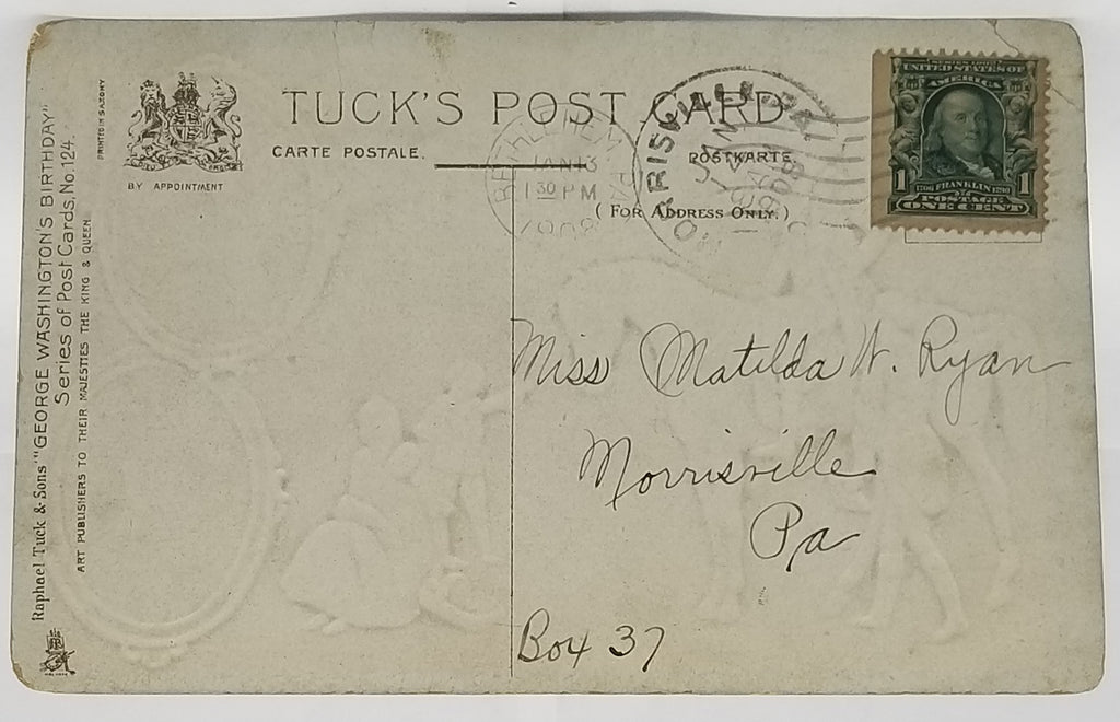 Patriotic Postcard George Washington Birthday Card No 124 Tuck Publishing