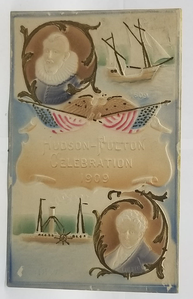 Patriotic Postcard Hudson Fulton Celebration Air Brushed Card