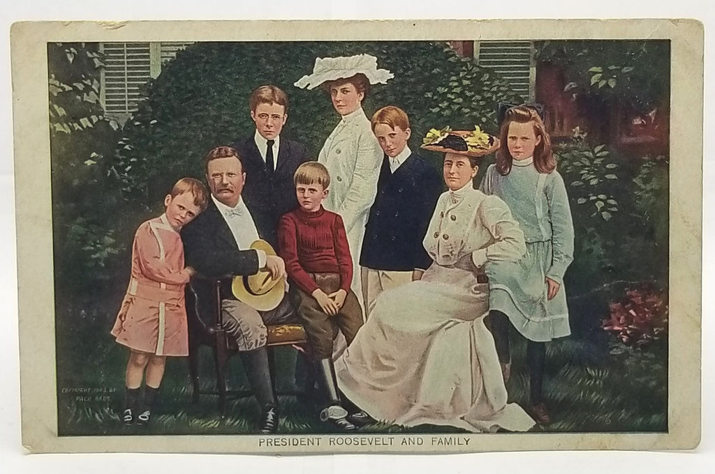 Patriotic Postcard President Theodore (Teddy) Roosevelt & Family