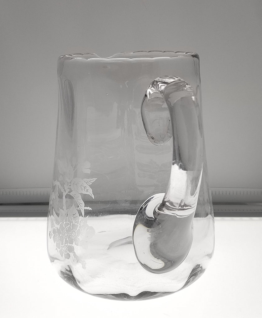 Maryland Acid Etched Glass Pitcher "Women at the Spring" Artist George Truog