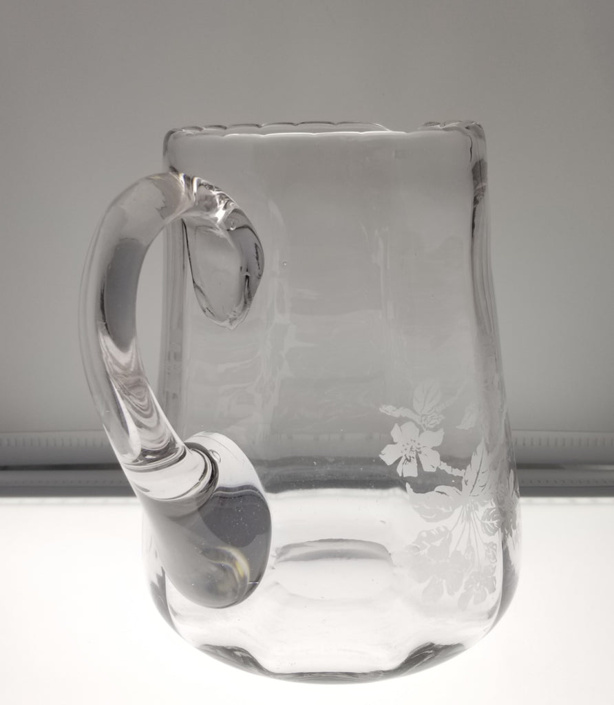 Maryland Acid Etched Glass Pitcher "Women at the Spring" Artist George Truog