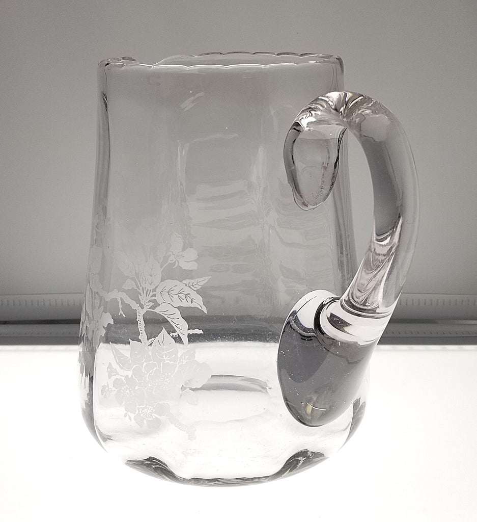 Maryland Acid Etched Glass Pitcher "Women at the Spring" Artist George Truog