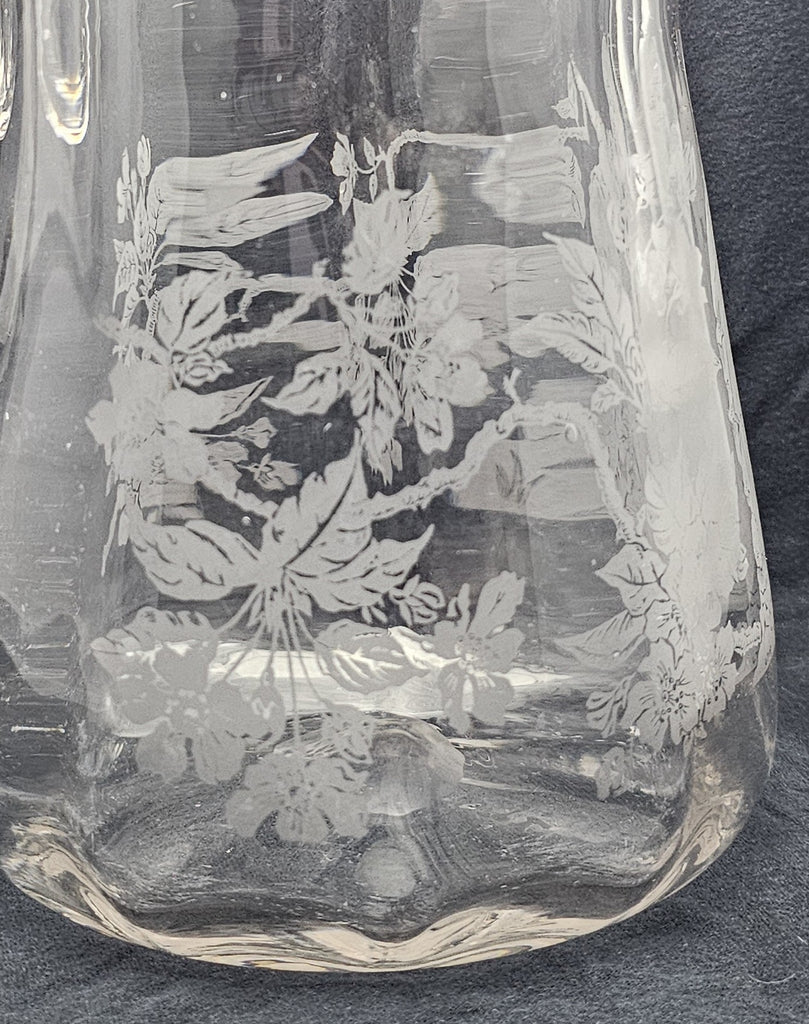Maryland Acid Etched Glass Pitcher "Women at the Spring" Artist George Truog