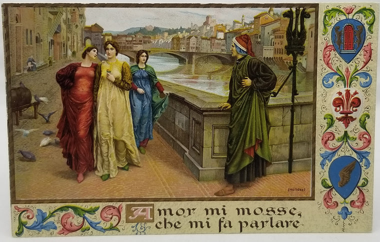 Art Postcard The Meeting of Dante and Beatrice Henry Holiday