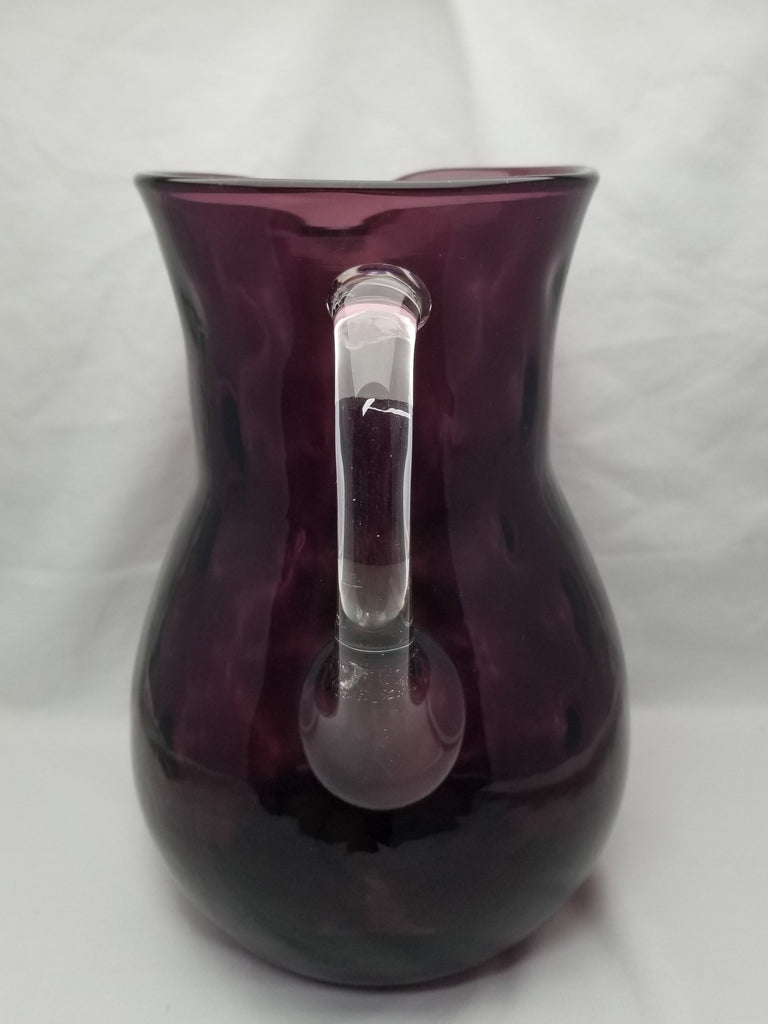 Amethyst Glass Dot Optic Pitcher RARE  Purple Lemonade Jug