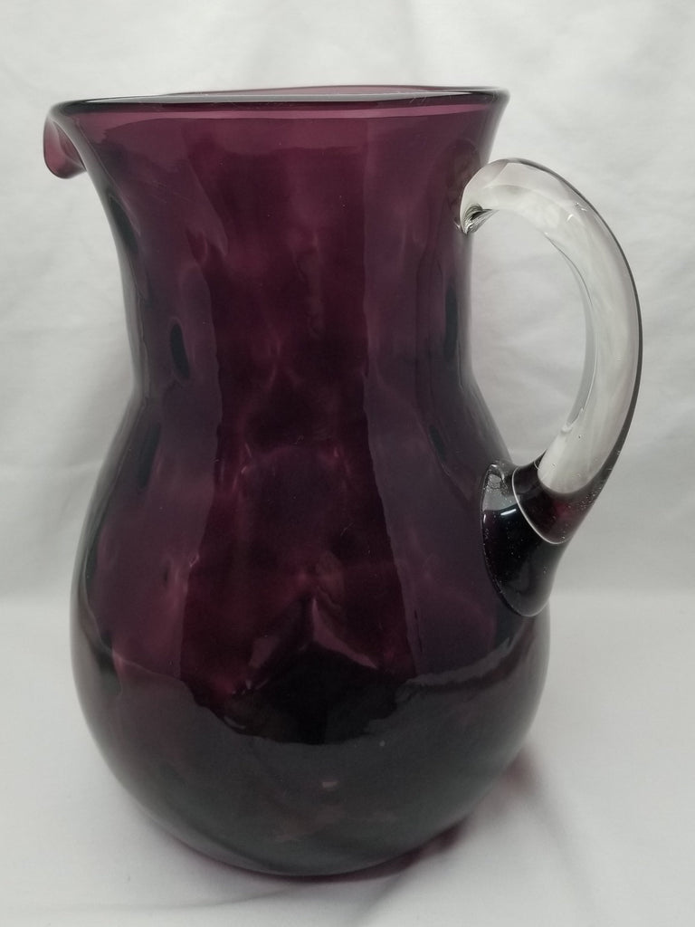 Amethyst Glass Dot Optic Pitcher RARE  Purple Lemonade Jug