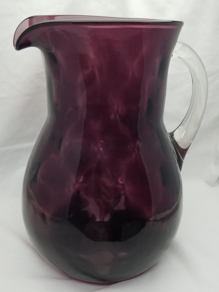 Amethyst Glass Dot Optic Pitcher RARE  Purple Lemonade Jug