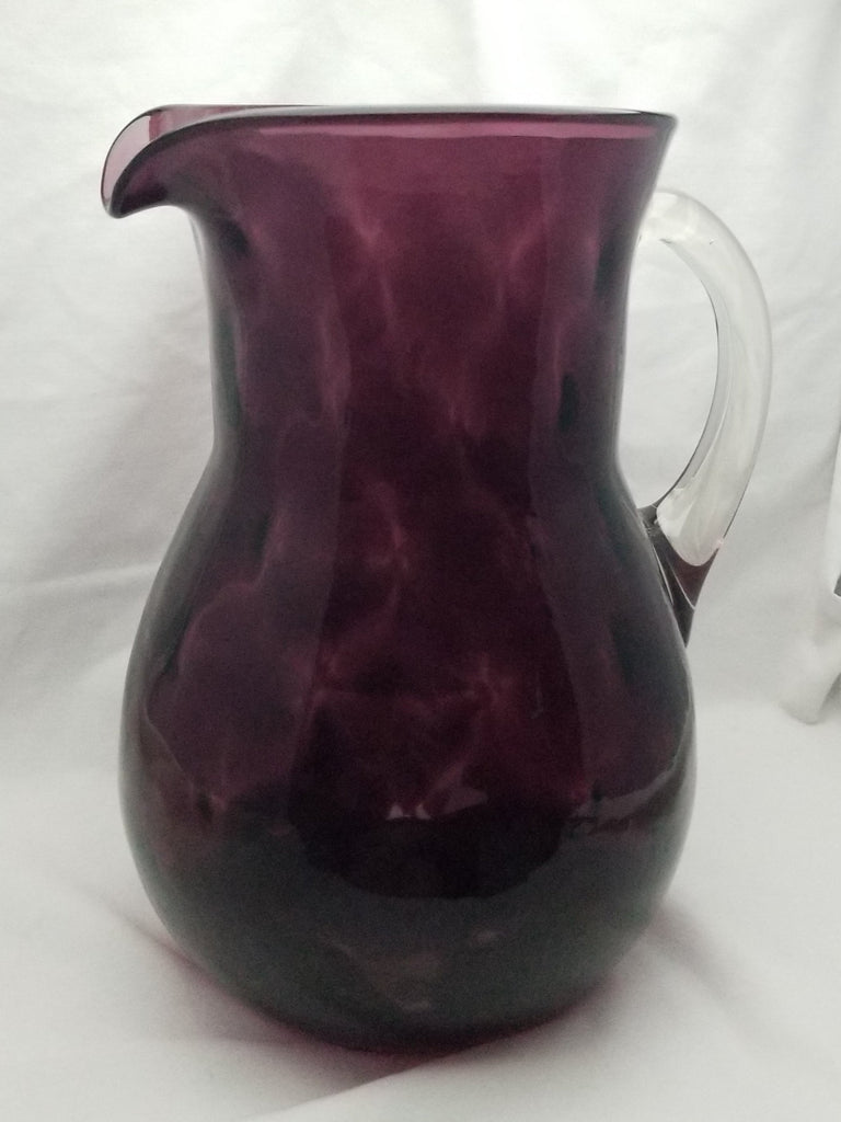 Amethyst Glass Dot Optic Pitcher RARE  Purple Lemonade Jug